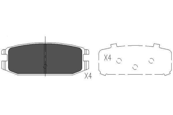 KAVO PARTS Piduriklotsi komplekt,ketaspidur KBP-5538